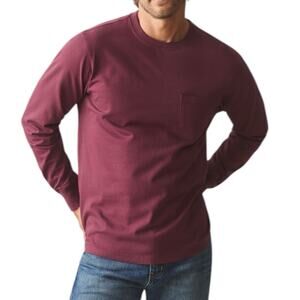 NWOT American Giant Men’s Long Sleeve Pocket Tee Size Large Red Zinfandel